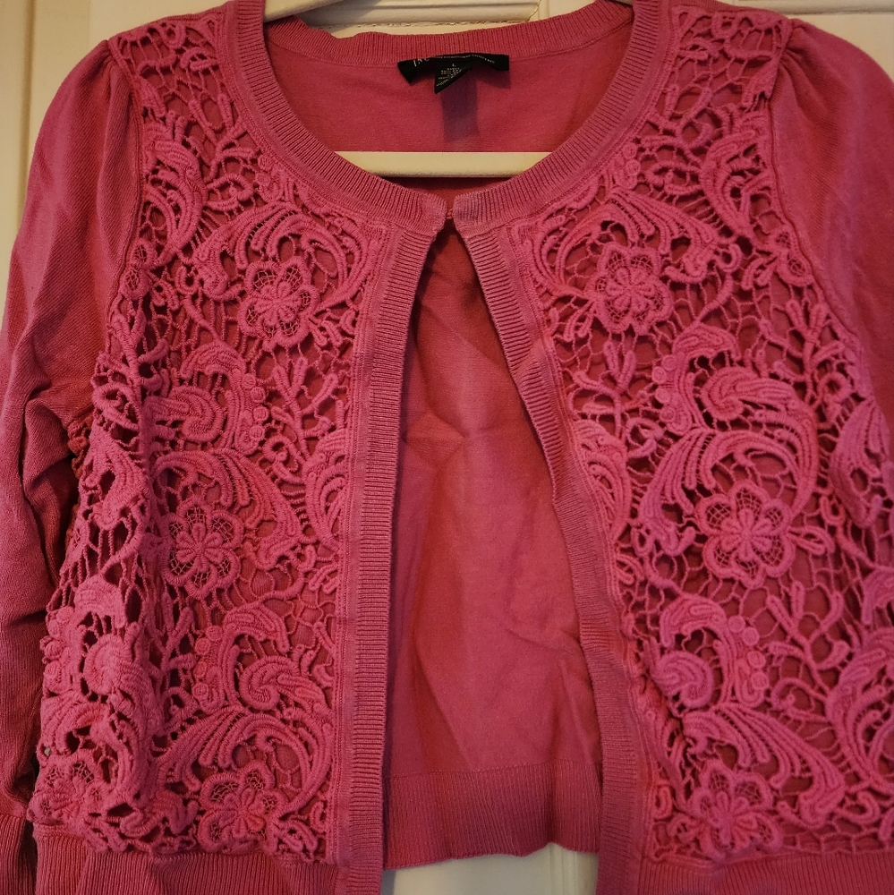 INC L Pink Cardigan Sweater